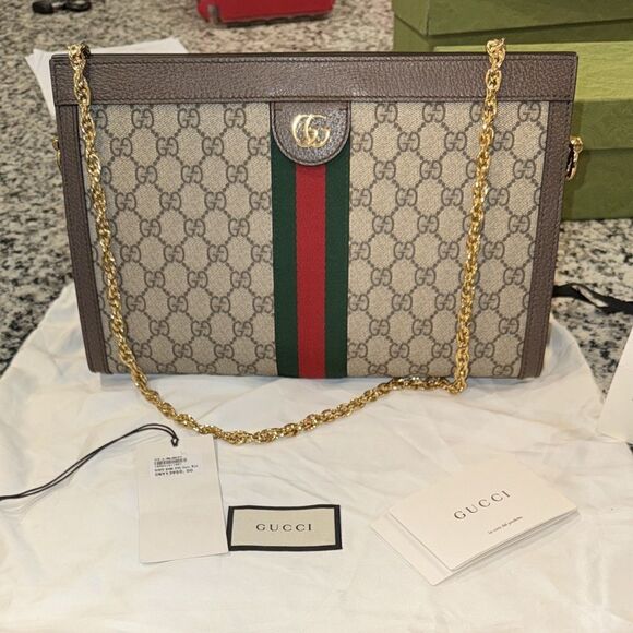 Gucci Medium GG Supreme Ophidia Shoulder Bag - Picture 1 of 8